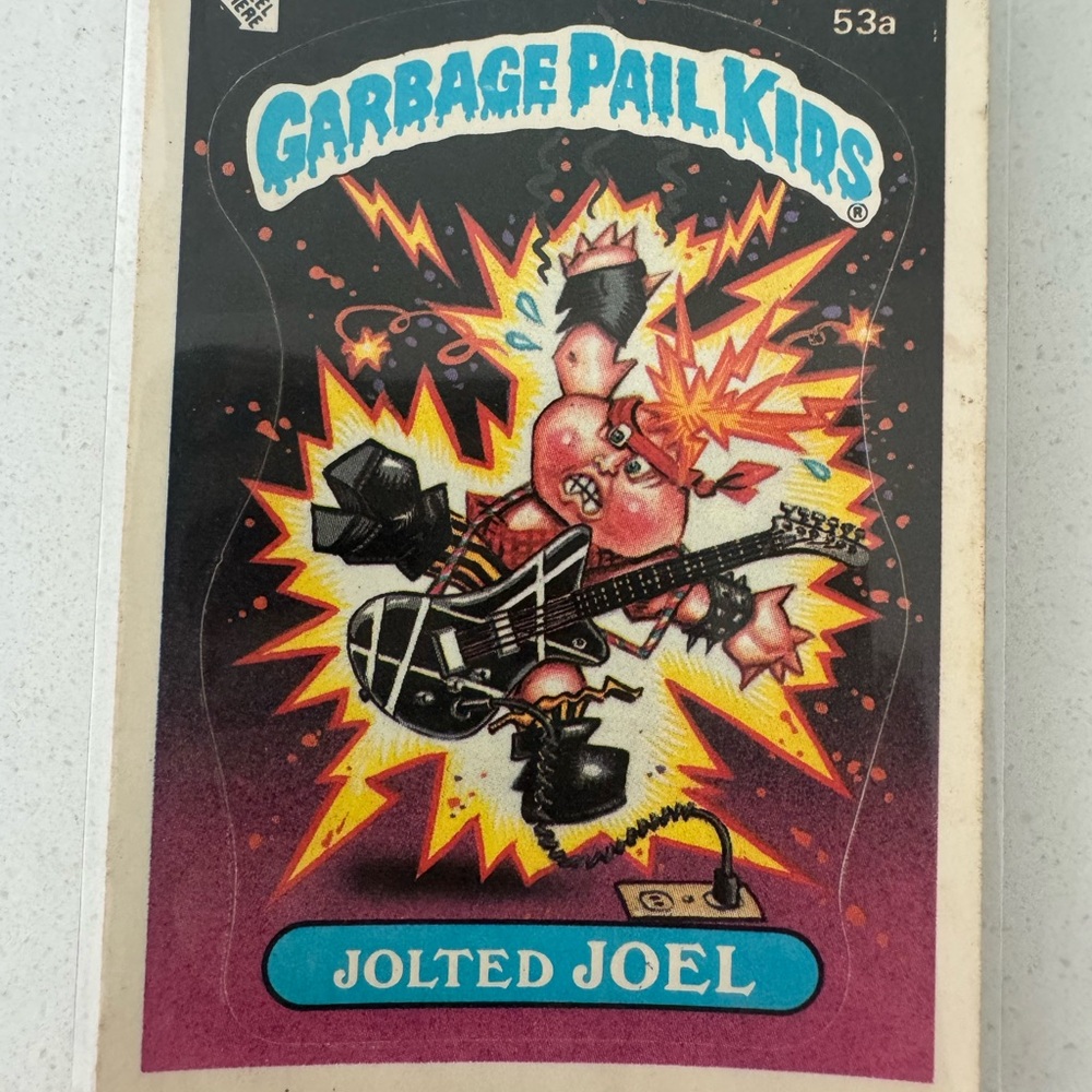 Rare 1985 Topps Garbage Pail Kids Card, Series One, Jolted Joe 53a